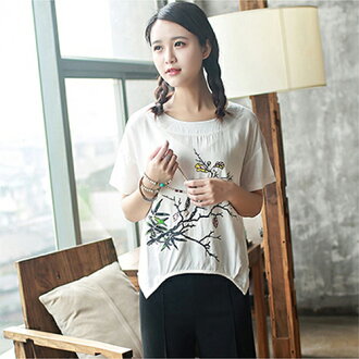 *ORead*棉麻搭配闊腿褲寬鬆休閒時尚套裝(白色M~2XL)
