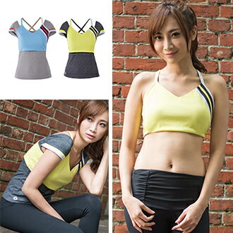 【Jinnie L. L.】美背交叉兩件式T恤 T-Shirt - 女性 運動 多種穿法 台灣製