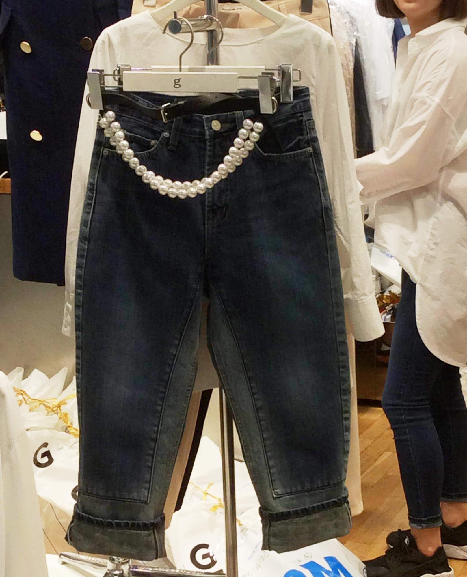 【miss emma】韓國簡約時尚個性復古拼貼牛仔8分直筒褲