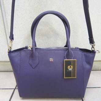 ~雪黛屋~18NINO81 手提包進口專櫃可手提肩背斜側100%進口防水防刮牛皮革+棉質裡三層主袋CU35-12169紫