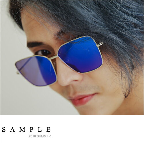 墨鏡 水銀金屬邊框多角形太陽眼鏡【AG16234】- SAMPLE