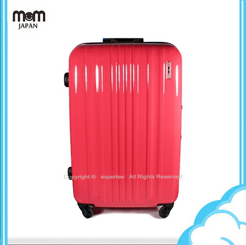 【騷包館】MOM JAPAN 日本品牌 28吋 亮彩系列 鋁框鏡面海關鎖旅行箱 螢光桃紅鑲金框MF6008-28-PK