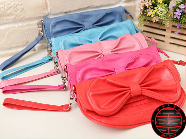 《不囉唆》韓國皮革 5色蝴蝶接造型 皮包 手拿包宴會包 筆袋 化妝包（不挑色/款）【A221856】