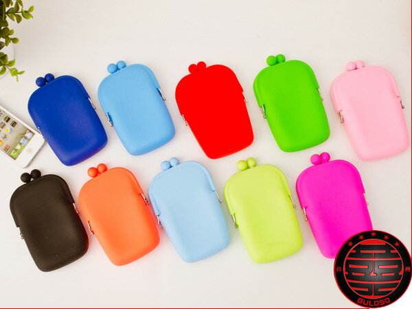 《不囉唆》【A231749】(不挑色) 糖果色果凍10色矽膠手機包化妝包 軟矽膠手機收納包