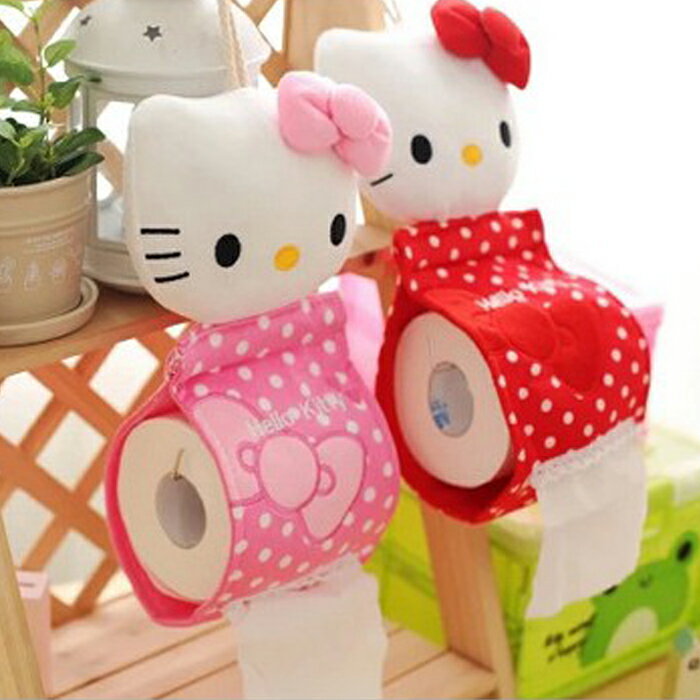 tangyizi輕鬆購【DS038】Hello Kitty蝴蝶結點點捲筒面紙套/面紙盒(預購款10天)