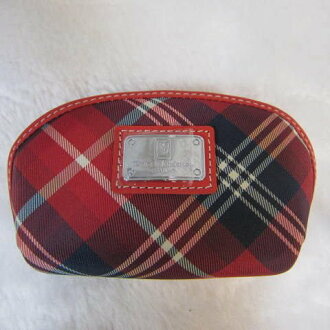 ~雪黛屋~Kinloch Andereson 英國專櫃 零錢包+鑰匙包100%進口牛皮+專利格紋緹花KA-60507紅