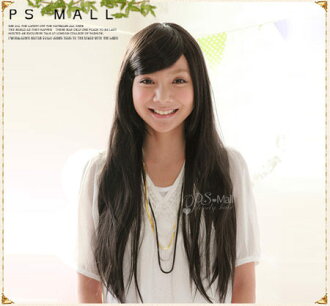 PS Mall╭*半熟戀人 黎曉陽微甜自然長直髮整頂式假髮 黑棕色【F0031】高溫髮絲 可電棒燙