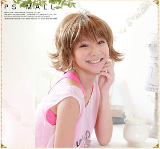 PS Mall╭*哈韓百變少女短捲髮假髮 亞麻色【F0328】高溫髮絲 可電棒燙