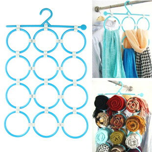 PS Mall╭* 收納小幫手 多掛/領帶圍巾 12環多功能衣架 (1入) 【J019】
