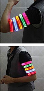 PS Mall╭*螢光夜跑 LED發光臂帶 派對/演唱會/登山/春吶 必備小物【J498】