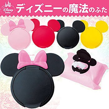 日本Disney系列 重覆黏濕紙巾專用盒蓋/米奇米妮造型蓋 (隨機不挑款)