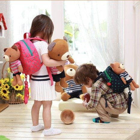 (預購) 韓版可愛小熊卡通背包 防走失雙肩包 寶寶書包 幼兒背包 幼兒1-3歲適用