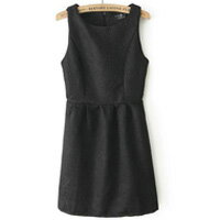 LINAGI里奈子精品【NO2025-94-48】韓KOREA 簡約素雅壓花無袖小女人風格圓領洋裝