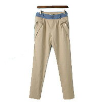 LINAGI里奈子精品【NO2184-64-63】韓KOREA 簡單輕便清涼舒適撞色拼接拉鍊口袋設計直筒褲