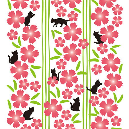 【taoru】小黑貓｜撫子と貓 - 日本毛巾 34x80 cm - 可愛的小黑貓又躲在那兒玩耍呢？