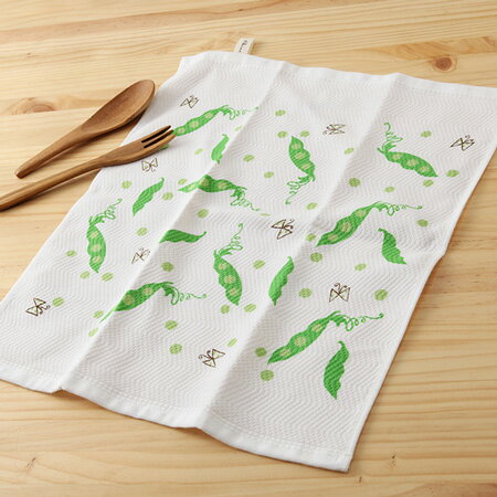【taoru】美味的想念｜豌豆 - 日本廚房巾 34x38 cm - 可愛的水果圖案為您的廚房帶來新氣象！