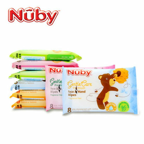 【奇買親子購物網】Nuby 口手柔濕巾(迷你8抽8包)