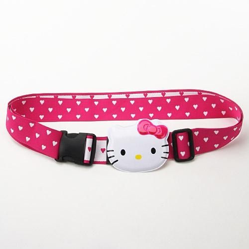 日本直送 Hello Kitty行李帶 粉色、黑色愛心