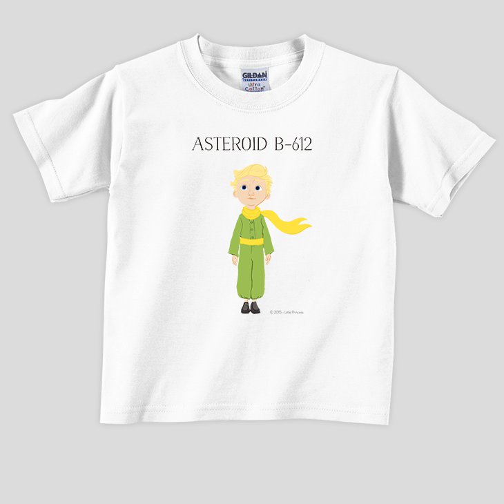 小王子電影版授權 - T恤：【 ASTEROID B-612 】兒童短袖 T-shirt ( 白 / 粉紅 / 水藍/ 麻灰 )