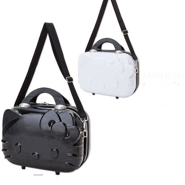 日本直送 Hello Kitty臉型硬殼 旅行箱 行李箱 (附背帶) 白色、黑色