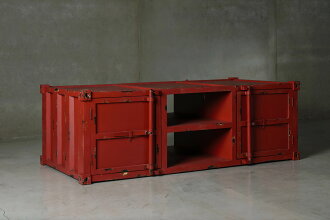 工業風個性復古電視櫃(酒紅色)