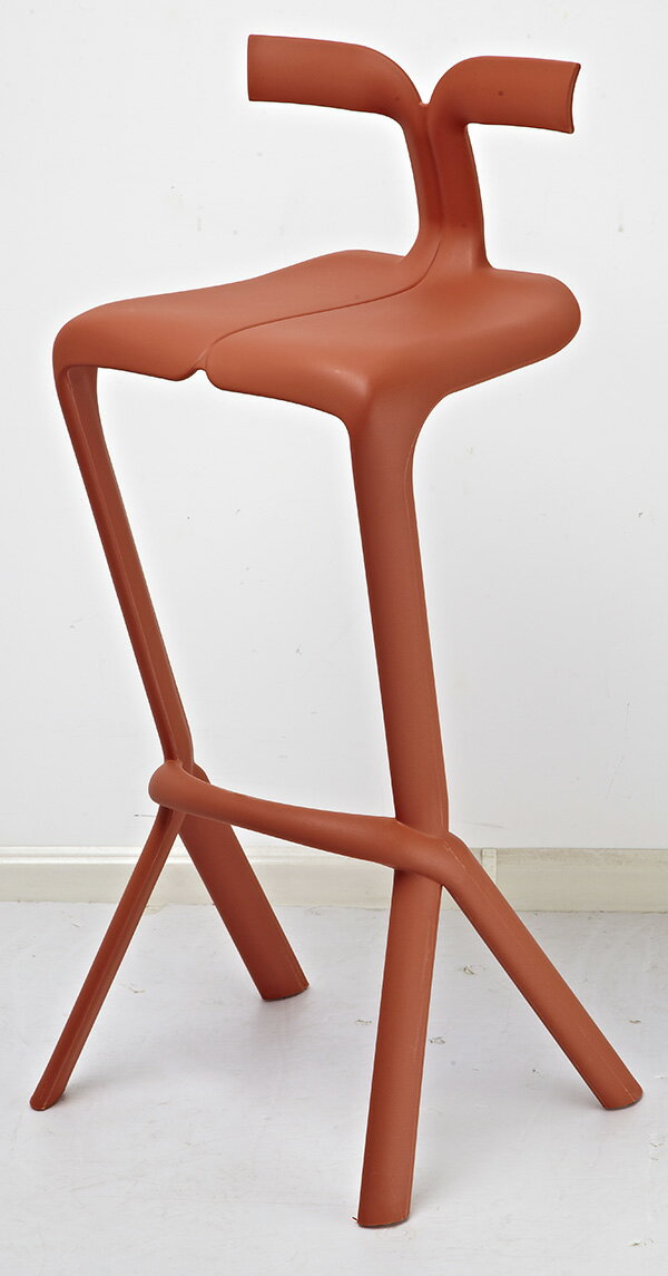 高腳設計款吧檯椅(深橘色/深綠色/白色)