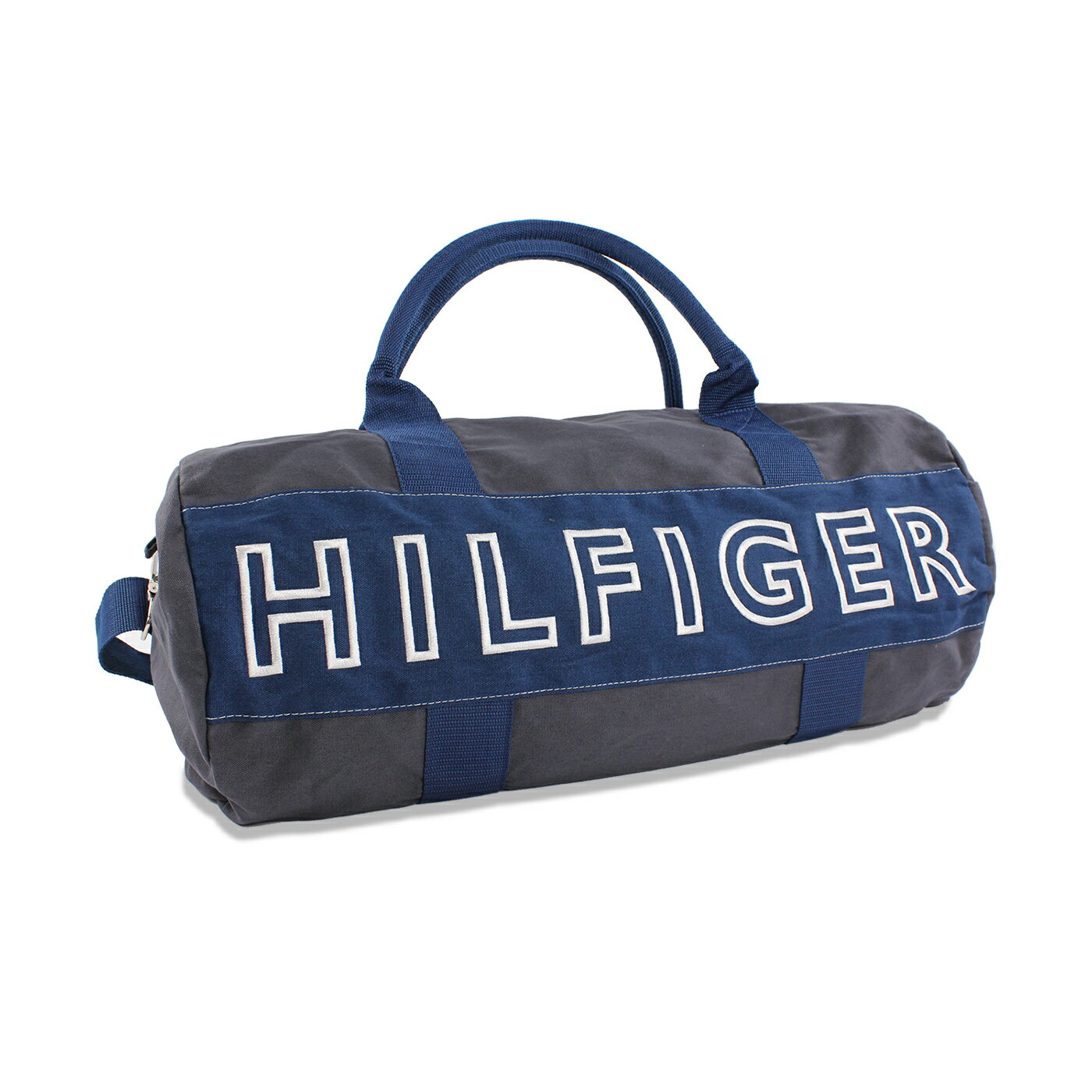 美國百分百【Tommy Hilfiger】旅行袋 TH 圓筒包 運動包 側背包 出國 男包 女包 深灰 青藍 F466