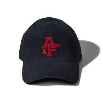 美國百分百【Abercrombie & Fitch】帽子 AF 棒球帽 經典 麋鹿 羊毛氈 深藍 Logo F471