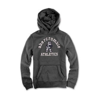 美國百分百【Abercrombie & Fitch】帽T AF 連帽 麋鹿 鋪棉 鬥牛犬 深灰色 男 女 XS、S號 E451