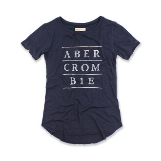 美國百分百【Abercrombie & Fitch】T恤 AF 短袖 短T 麋鹿 寬鬆版 女 深藍色 XS號 F518