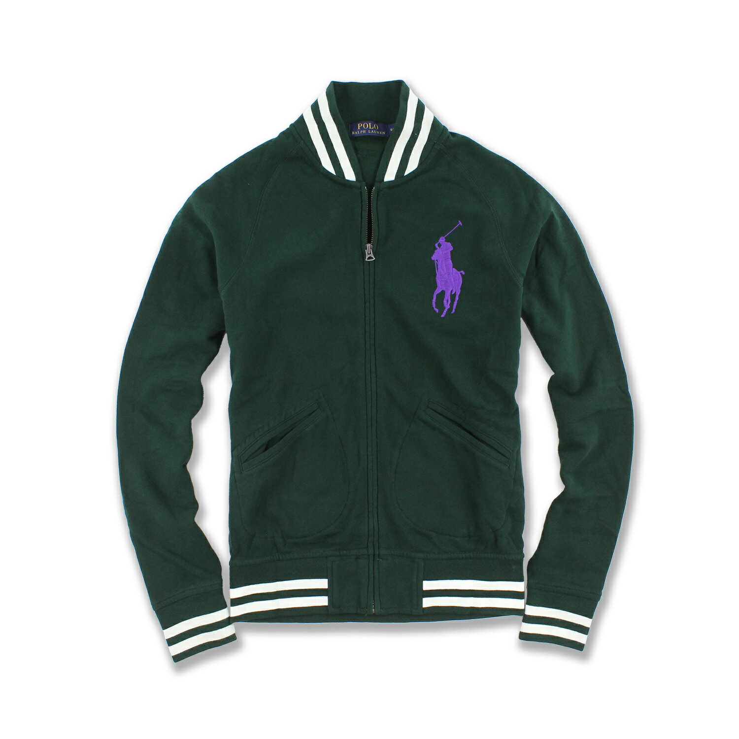 美國百分百【Ralph Lauren】棒球 外套 RL 男生 立領 夾克 polo 大馬 紫馬 深綠 S M號 F623