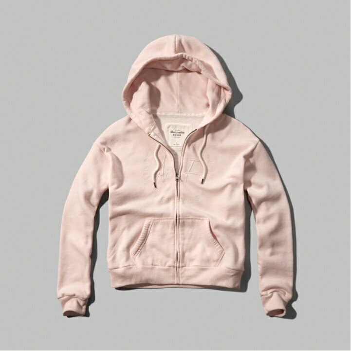 美國百分百【Abercrombie & Fitch】連帽 AF 外套 麋鹿 粉紅 長袖 女 XS S L 特價 C816