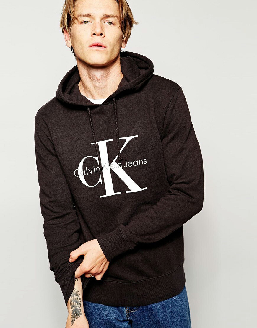 美國百分百【全新真品】Calvin Klein 帽T CK 長袖 連帽 上衣 經典 logo 黑色 S號 F820