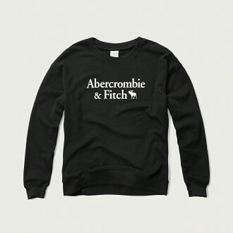 美國百分百【Abercrombie & Fitch】T恤 AF 長袖 T-shirt 大學T 女 XS S 黑 F897