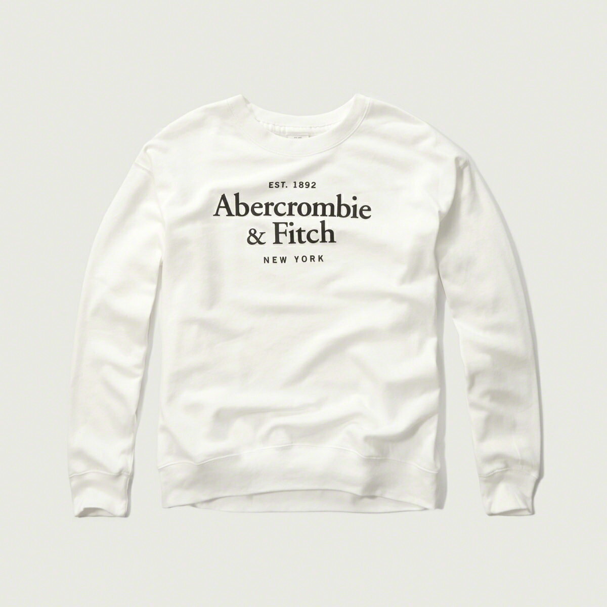 美國百分百【Abercrombie & Fitch】T恤 AF 長袖 T-shirt 大學T 女 XS S 白 F898