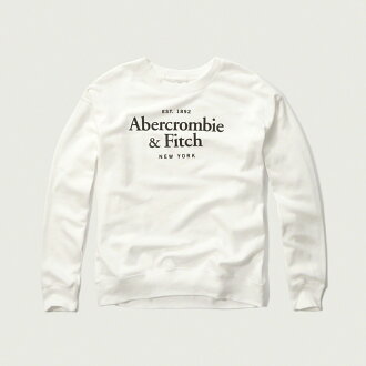 美國百分百【Abercrombie & Fitch】T恤 AF 長袖 T-shirt 大學T 女 XS S 白 F898