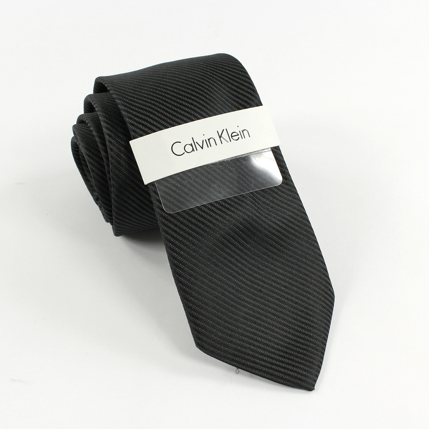 美國百分百【全新真品】Calvin Klein 領帶 CK 配件 窄版 Slim 時尚 型男 斜條紋 黑色 F904