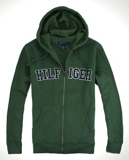 美國百分百【全新真品】Tommy Hilfiger 外套 男 連帽 抽繩 夾克 帽T 質厚 TH綠色 免運 S M