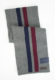 美國百分百【全新真品】Tommy Hilfiger TH圍巾披肩 灰藍紅 條紋 長圍巾 休閒配件 男女 免運