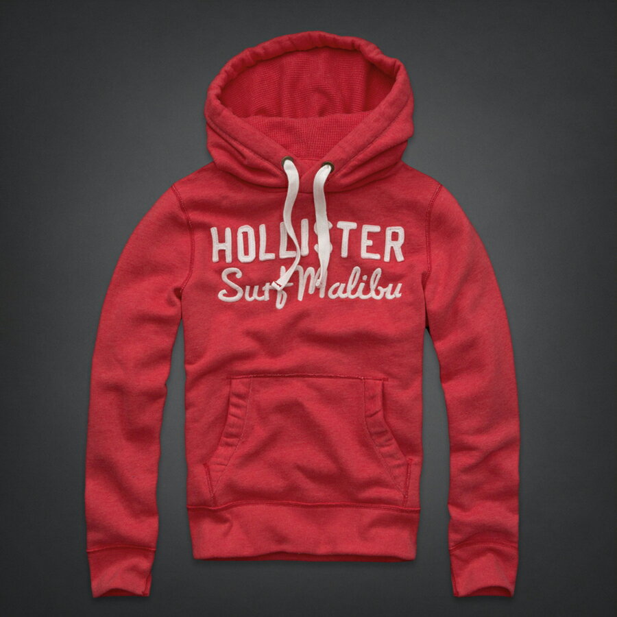 美國百分百【全新真品】Hollister Co. 帽T HCO 連帽T恤 外套 長袖 海鷗 大尺 厚棉 桃紅 男 XL號 B514
