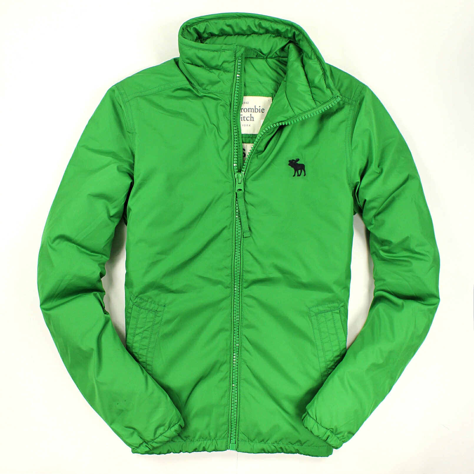 美國百分百【全新真品】Abercrombie & Fitch 外套 AF 夾克 鋪棉外套 麋鹿 綠 厚 立領 男 M號 B706