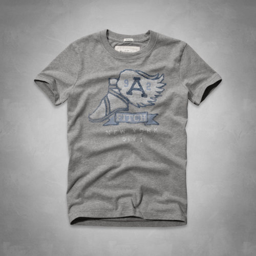 美國百分百【全新真品】Abercrombie & Fitch T恤 AF 短袖 T-shirt 上衣 麋鹿 灰 翅膀 字母 男 S M號