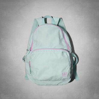 美國百分百【全新真品】Abercrombie & Fitch 後背包 AF 可收納 麋鹿 網狀 減壓 輕巧 女 粉藍 E068