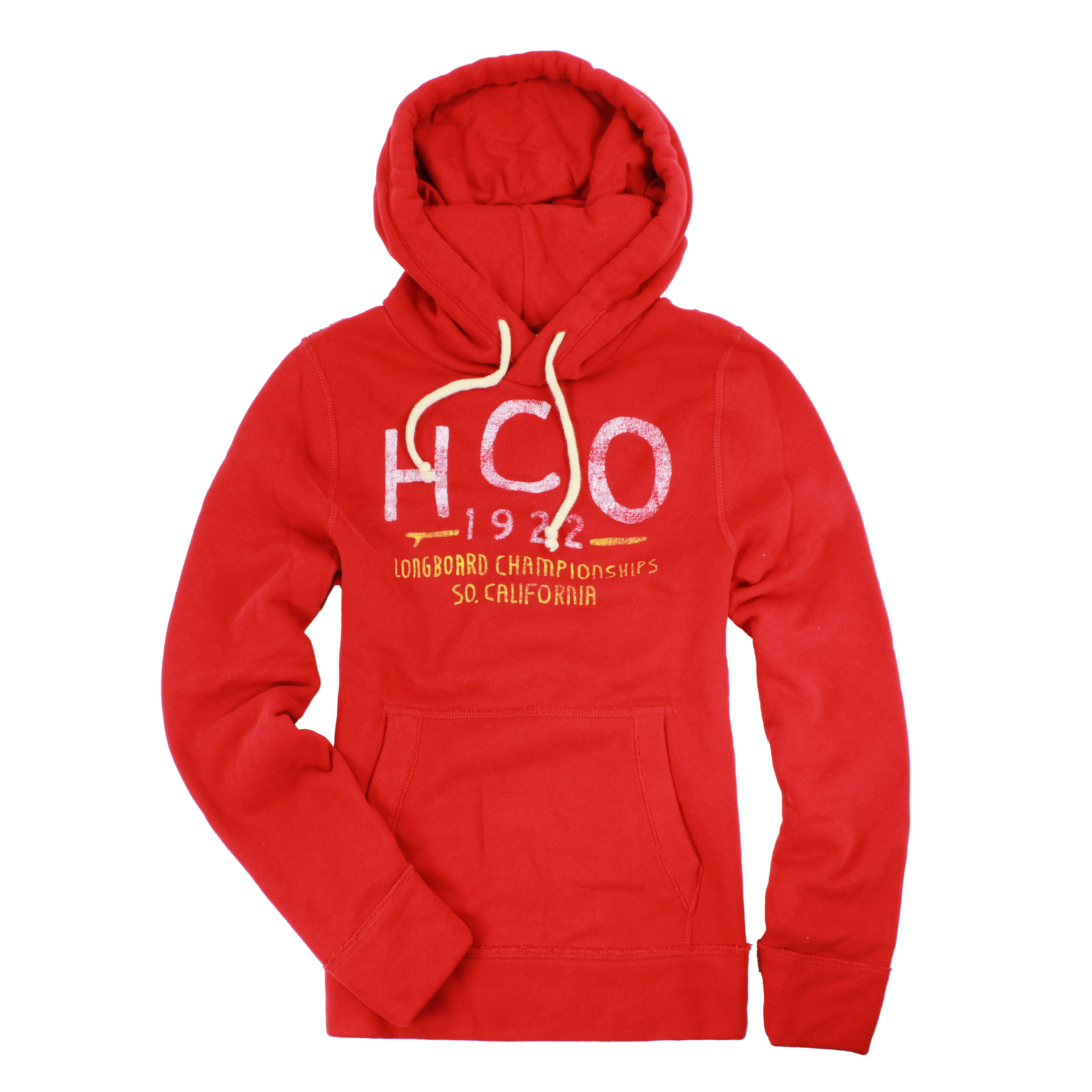 美國百分百【全新真品】Hollister Co. T恤 HCO 長袖 T-shirt 海鷗 連帽 S號 紅色 E304
