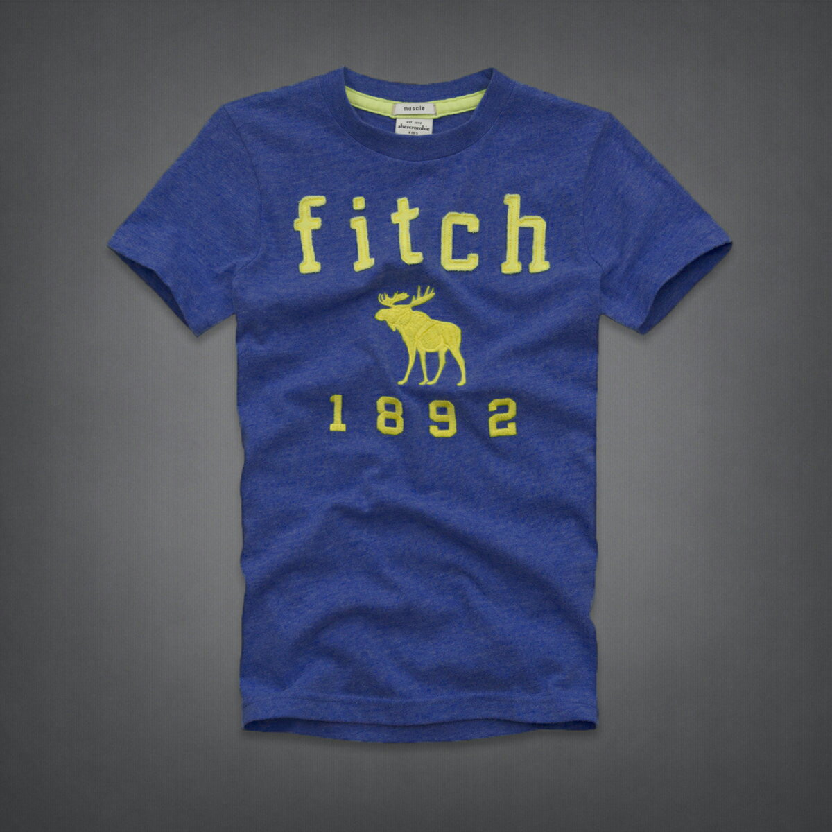 美國百分百【全新真品】Abercrombie & Fitch T恤 AF 短袖 T-shirt 麋鹿 寶藍 Logo 男 女 Kids XS號