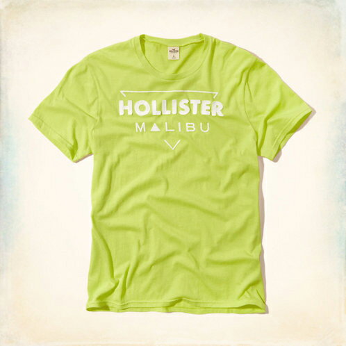 美國百分百【Hollister Co.】T恤 HCO 短袖 T-shirt 海鷗 芥末黃 logo 文字 S號 E962