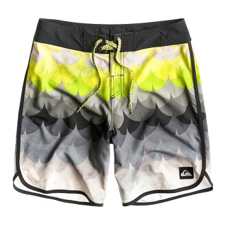 美國百分百【全新真品】Quiksilver 海灘褲 男 短褲 泳褲 沙灘褲 衝浪褲 黃黑 波浪 復古 E975