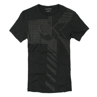 美國百分百【Calvin Klein】上衣 CK 短袖 T恤 T-shirt 短T LOGO 黑 男 幾何線條 S M L XL號 F028