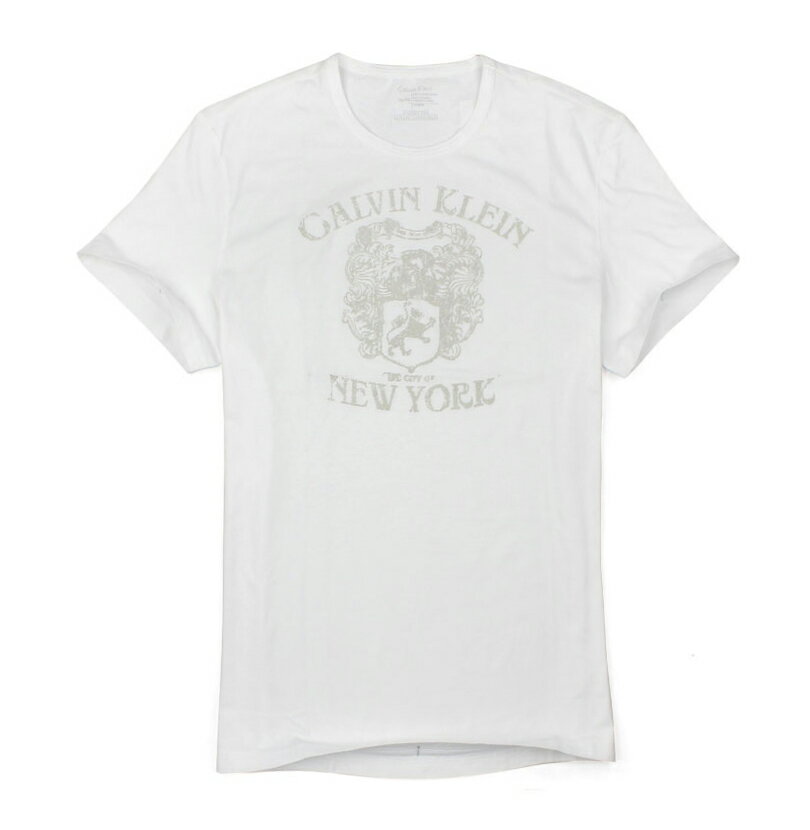 美國百分百【Calvin Klein】上衣 CK 短袖 T恤 T-shirt 短T LOGO 白 男 徽章 S F029