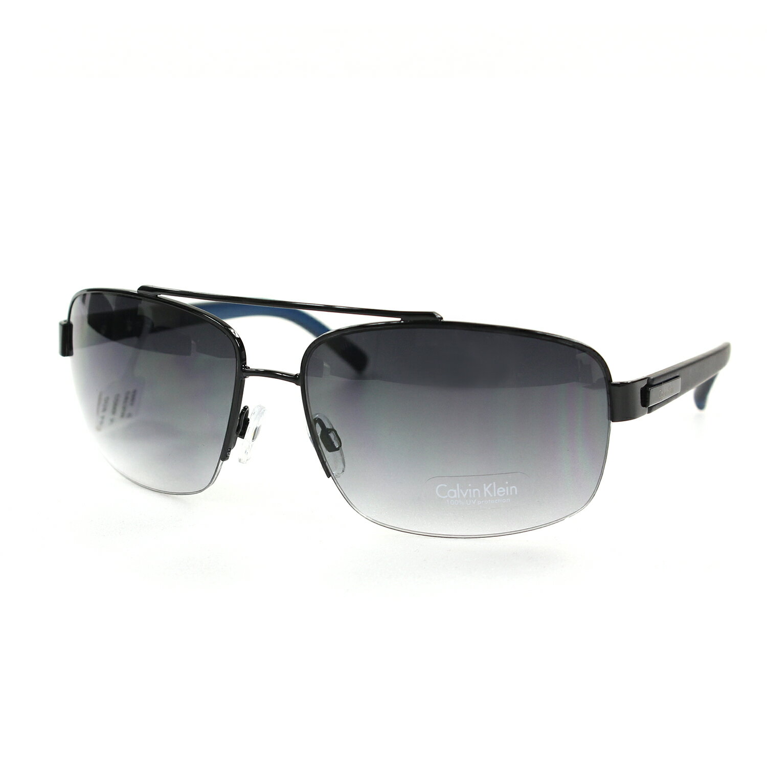 美國百分百【全新真品】Calvin Klein 太陽眼鏡 CK 墨鏡 配件 眼鏡 抗UV 騎士 黑灰 藍鏡腳 F067